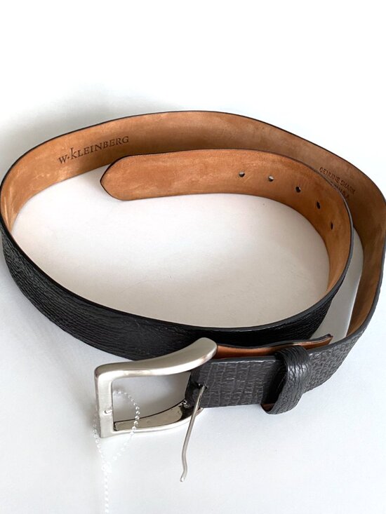 W Kleinberg Belt Genuine Shark USA Made Mens Size 36 Black display picture 1